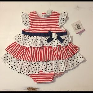 Little me Red white and blue romper
